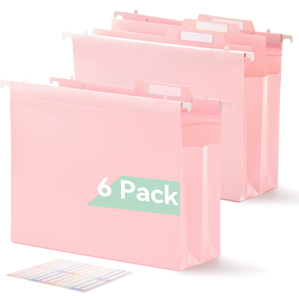 SortRax Plastic Hanging File Folders, 4" Expansion for Bulky Files, Black