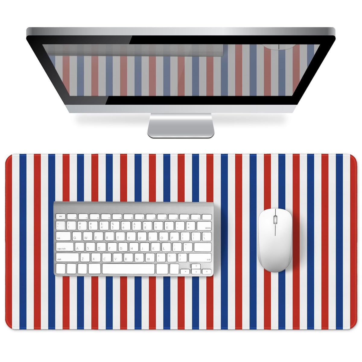 Green Striped Desk Mat Large Mouse Pad Cute Desk Pad Keyboard Computer Mat