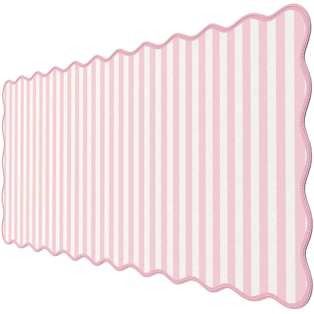 iCasso Cute Leather Desk Pad,Waterproof Scalloped Desk Mat for Women(Pink)