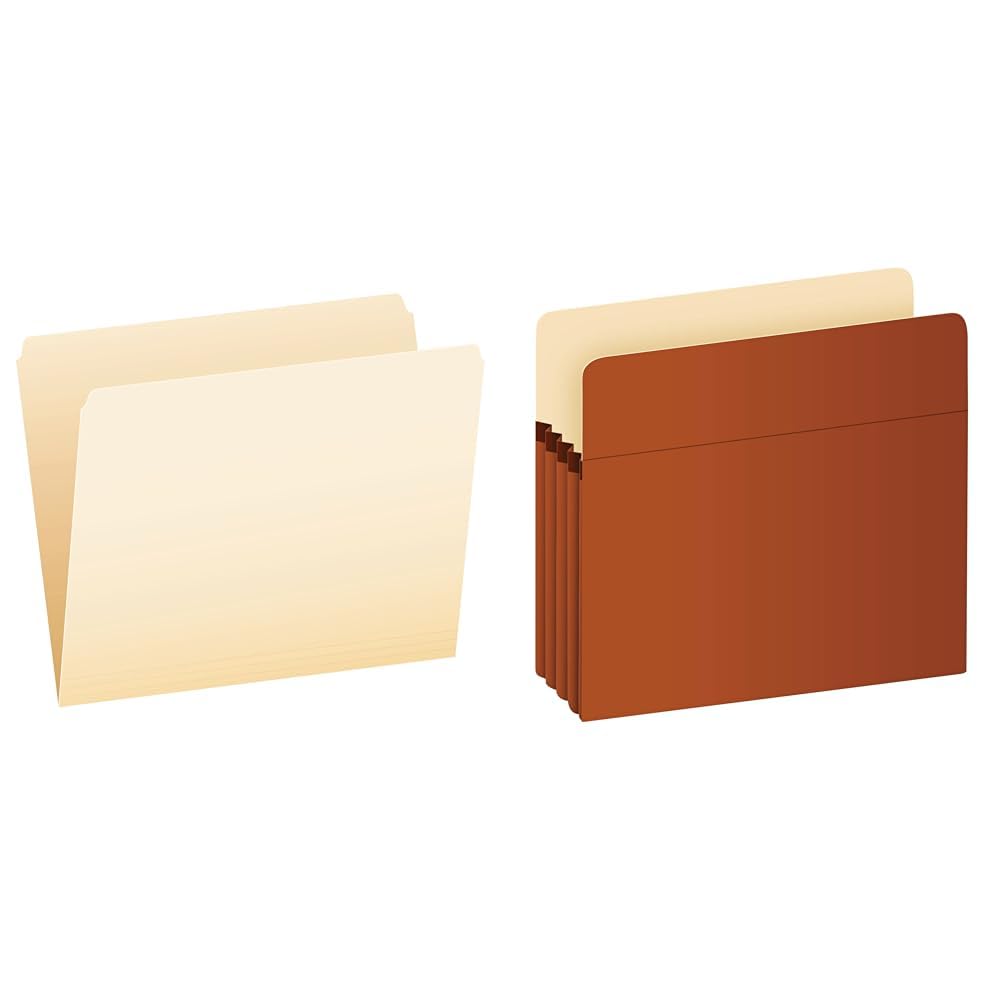 Pendaflex 752 File Folders, Straight Cut, Top Tab, Letter, Manila (Box of 100), Natural
