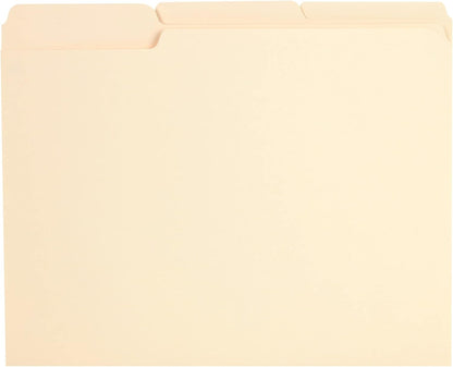 Pendaflex Reinforced-Top File Folders, Letter Size, Manila, 1/3 Cut, 100/BX (R752 1/3)