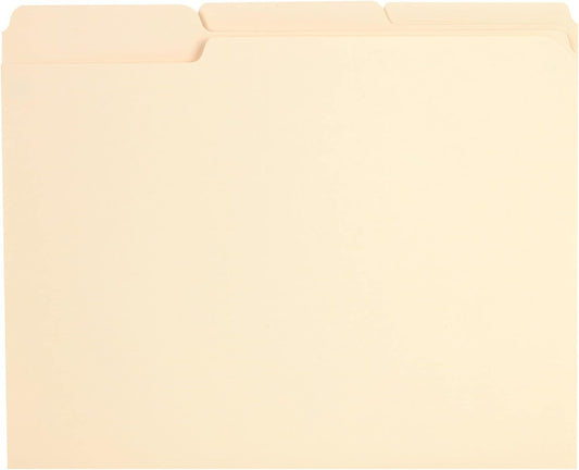 Pendaflex Reinforced-Top File Folders, Letter Size, Manila, 1/3 Cut, 100/BX (R752 1/3)