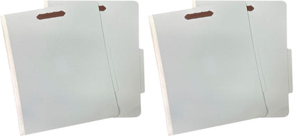 Amazon Basics Classification Folder with Prongs, 100% Recycled, 2 Dividers, 2" Embedded Fasteners, Letter Size, for Documents Organization, Light Blue, 10 Count