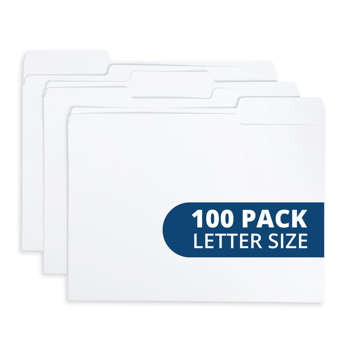 Blue Summit Supplies 100 File Folders, Letter Size, 1/3 Cut Tab, Red
