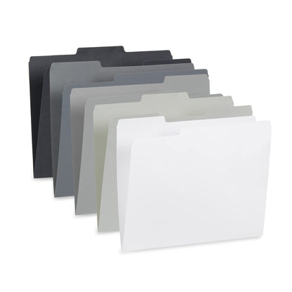 Blue Summit Supplies 100 File Folders, Letter Size, 1/3 Cut Tab, Red