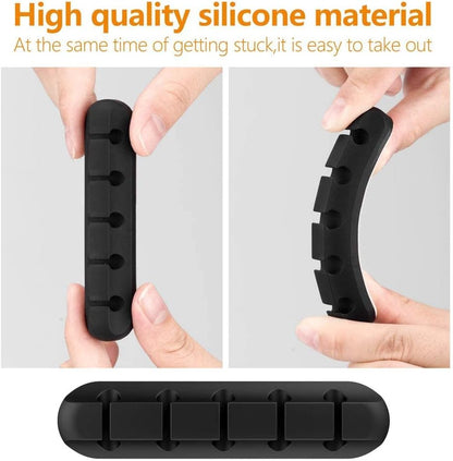 TviewSmart Cord Organizer for Desk, 5 Pack Cord Holders, Cable Clips, Black
