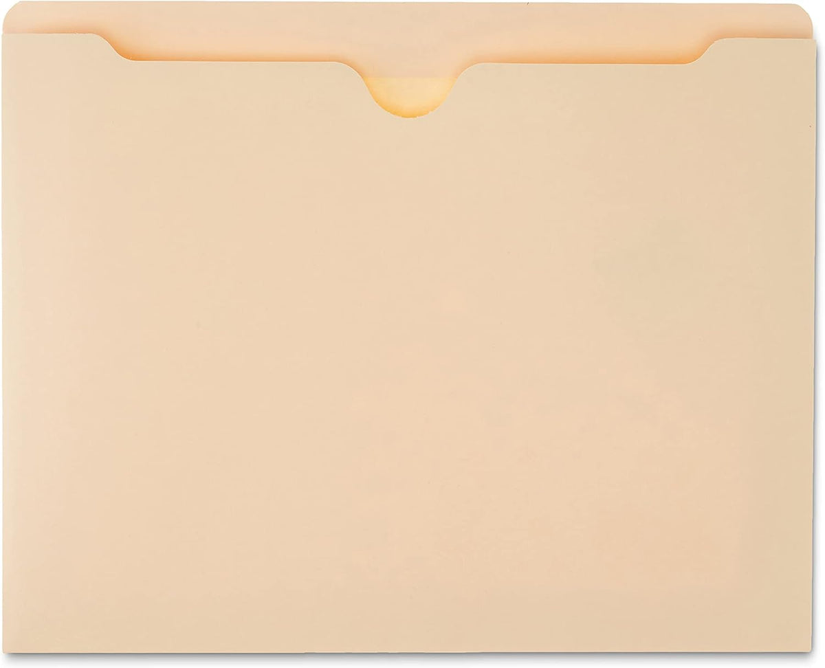 Amazon Basics Reinforced File Jackets, Letter Size, Straight-Cut Tab, 2 Inch Expansion, Manila, 50-Pack
