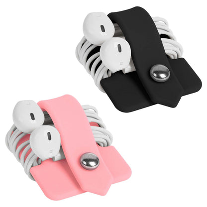 Headphone Case Cord Organizer Earbuds Holder Earphones Case Wrap Winder Headset Keeper Cord Manager Cable Organizer Black
