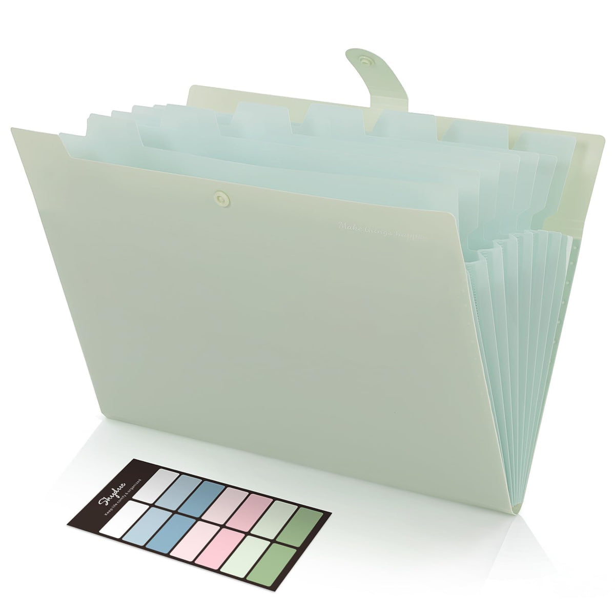 SKYDUE Expanding File Organizer with 8 Pockets, Accordion File Folders with Labels, Portable Document Paper Bill Receipt Organizer, Home College School Office Supplies, Letter Size, Blue