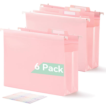SortRax Plastic Hanging File Folders, 4" Expansion for Bulky Files, Black