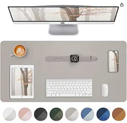 Leather Desk Pad Blotter,Mouse Pad,Office Desk Mat, Non-Slip PU Leather Desk mat,Large Desk mat,Waterproof Keyboard mat for Office/Home/Decor (Black,35" x 17")
