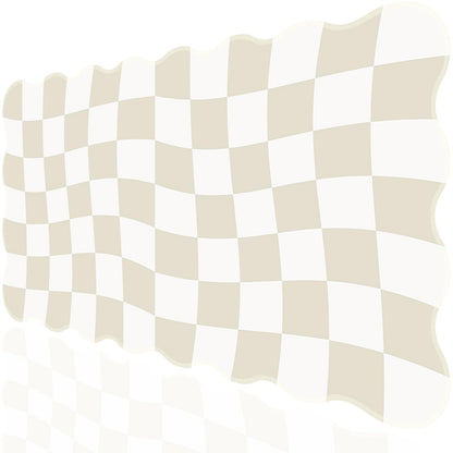 L-SPOUTTO Pink Mouse Pad,Geometric Desk Mat XXL Large Scalloped Gaming Mousepad,35.4x15.7in Non-Slip Rubber Base Keyboard Pad Waterproof Desktop Mat for Laptop Computer Game Home Office-Checkered