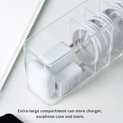 Charger Cable Cord Storage Organizer Box - Easy Storage Without Cable Ties