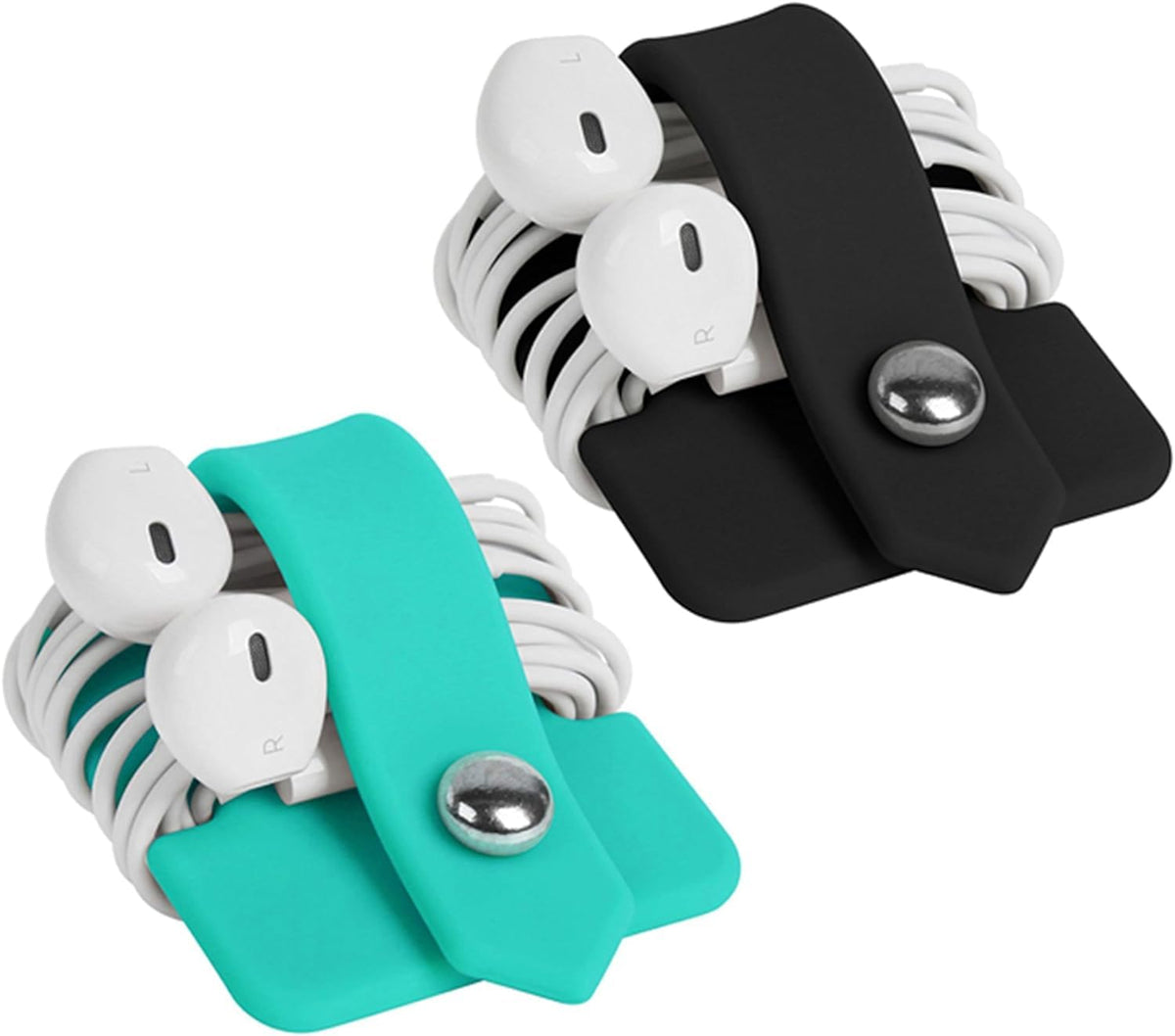 Headphone Case Cord Organizer Earbuds Holder Earphones Case Wrap Winder Headset Keeper Cord Manager Cable Organizer Black