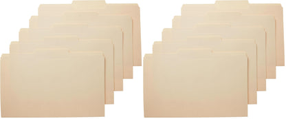 Amazon Basics Sturdy Manila File Folders, 1/3 Tabs in Assorted Positions for Filing and Easy Labeling, Legal Size, 8.5 x 14 inch, 100-Pack