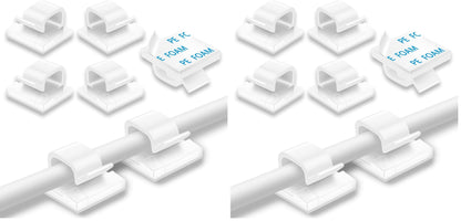 100 Pcs Cable Clips, Adhesive Cable Organizer Cord Holder Wire Clip Wire Management Self Adhesive Hooks Wire Holder for Office, Home (Black)