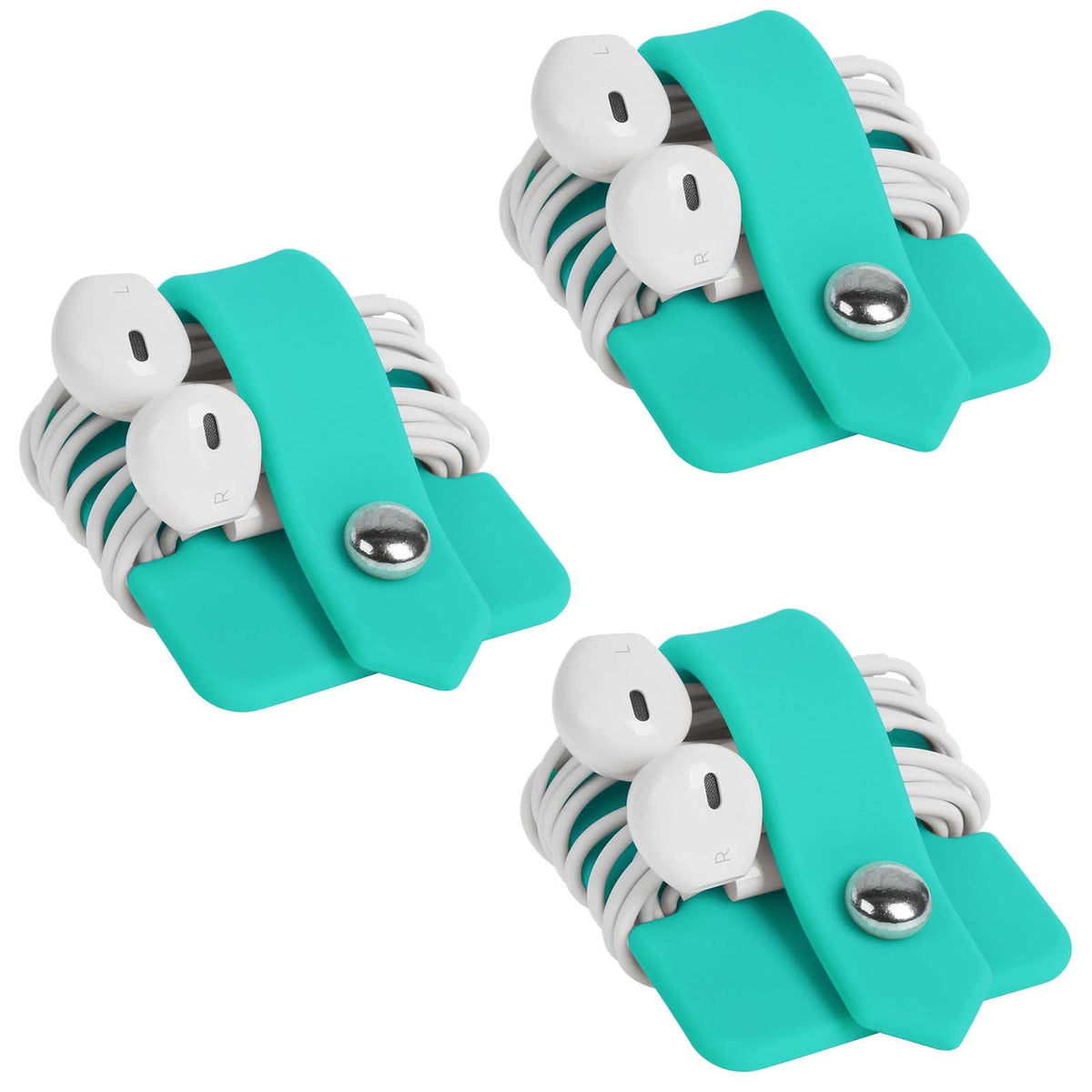 Headphone Case Cord Organizer Earbuds Holder Earphones Case Wrap Winder Headset Keeper Cord Manager Cable Organizer Black