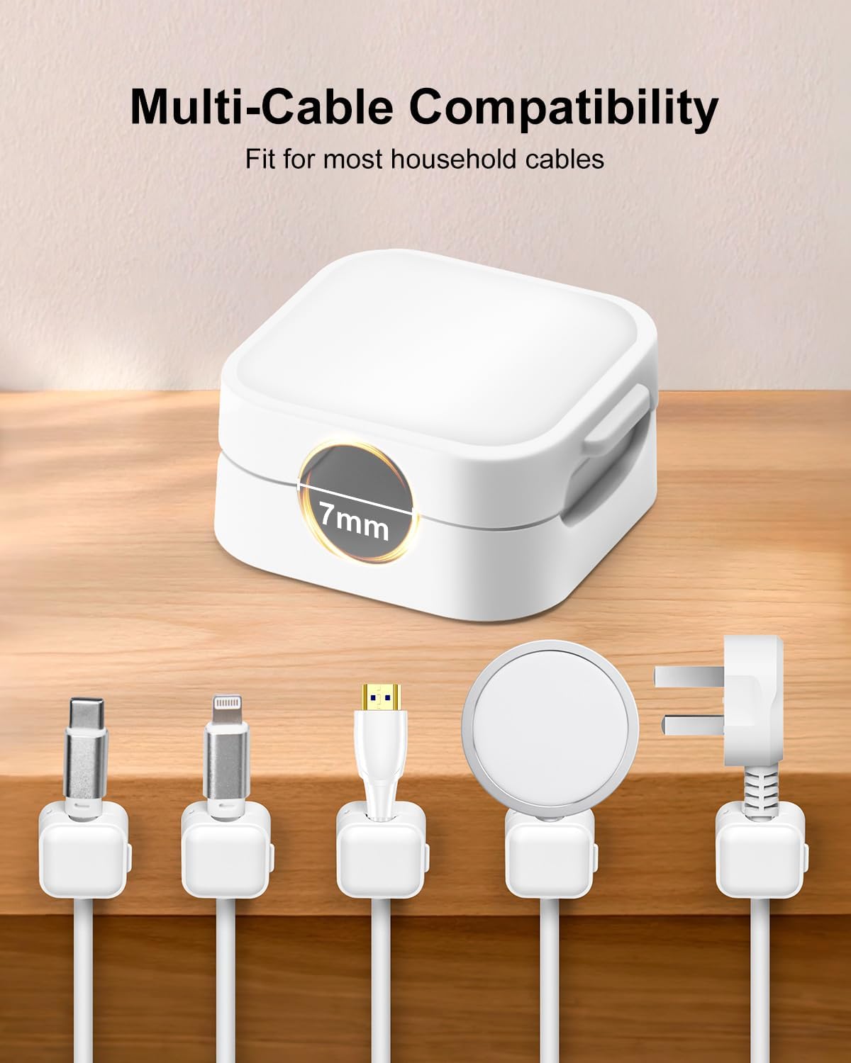 Art3d 8-Pack Magnetic Cable Clips, Cord Organizer, Office Cable Management