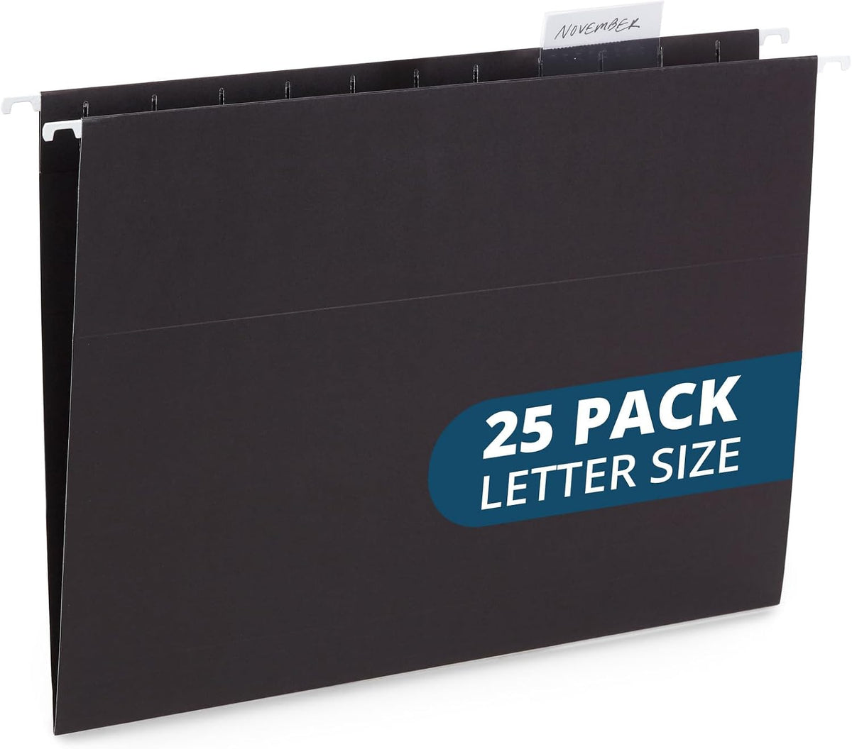 Blue Summit Supplies 25 Hanging File Folders, Letter Size, Black