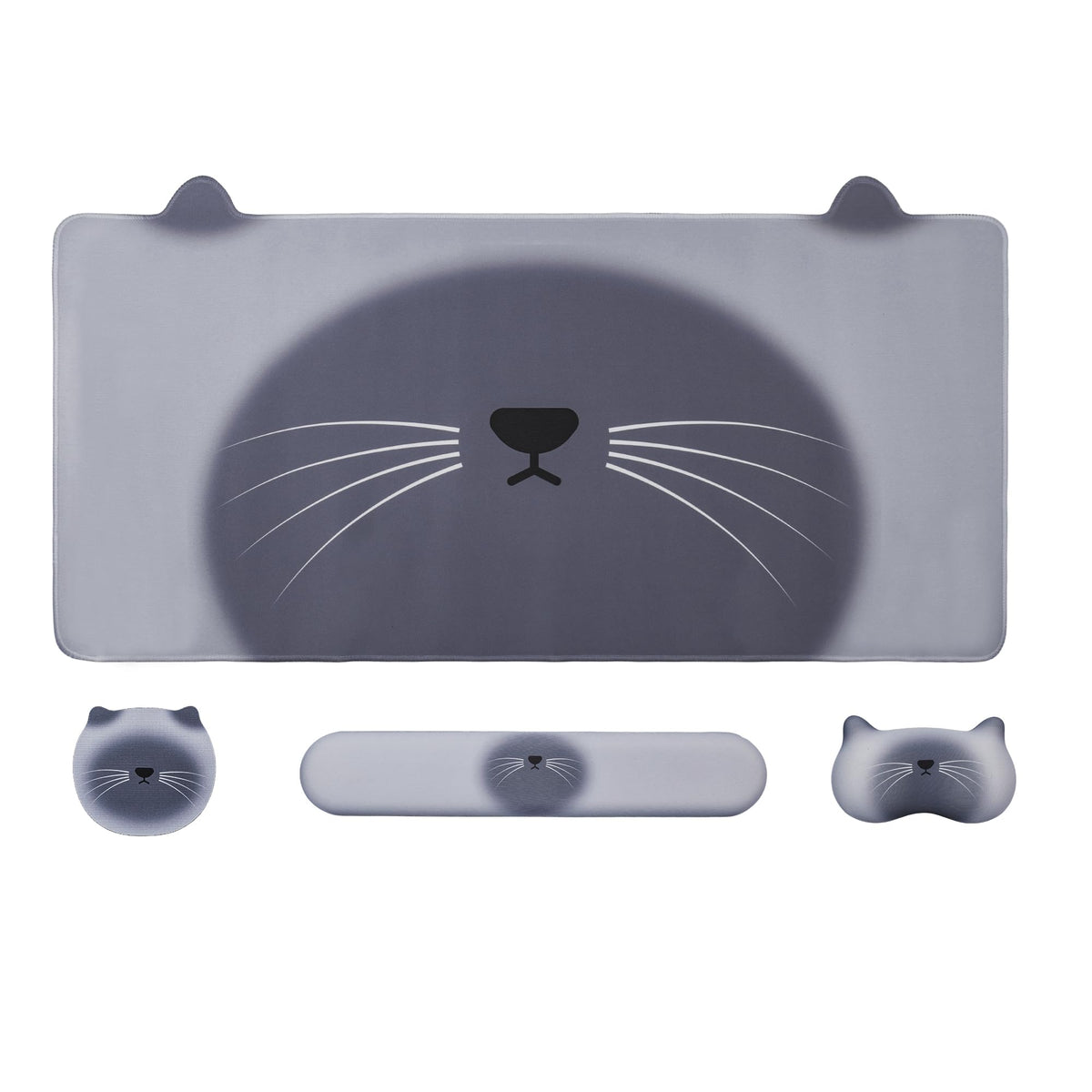 Gaming Desk Mat with Keyboard Wrist Rest Set, 4 in 1 Mouse Pad Set
