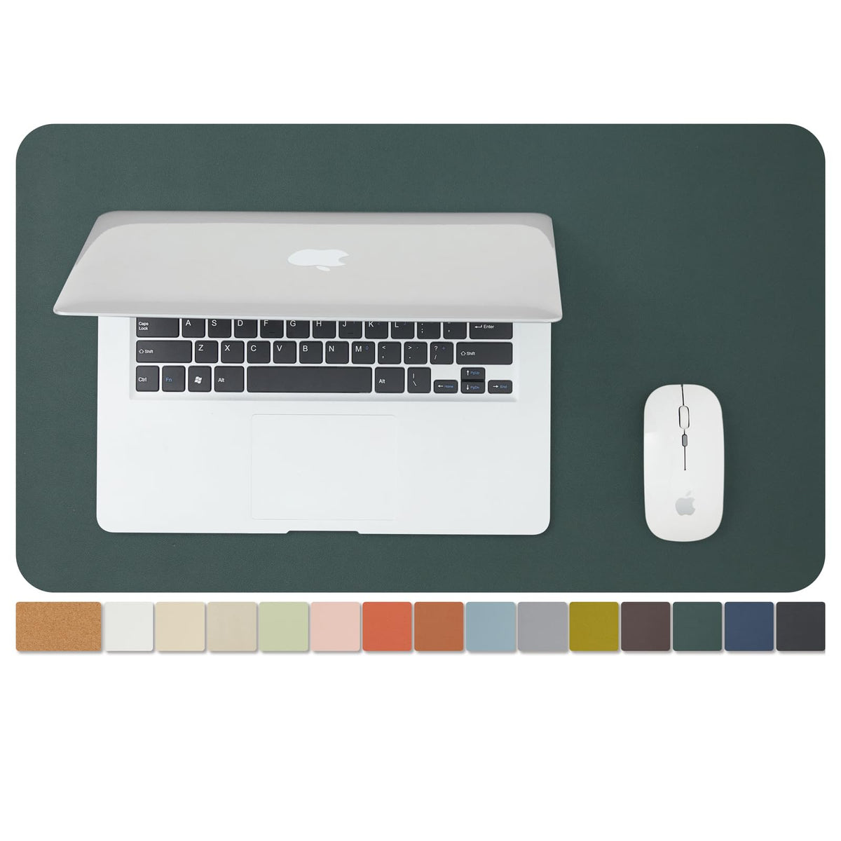 Cork Desk Mat - Dual-Sided Desk Pad for Office and Home - Desk Organization and Accessories - Ideal for Large Mouse Pad and Desk Mats on Top of Desks(Dark Green,90cmx 43cm)