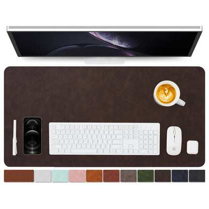 Distressed Leather Desk Mat - Non-Slip PU Desk Pad for Office and Home - Desk Organization and Accessories - Ideal for Large Mouse Pad and Desk Mats on Top of Desks(Tan,31.5"x 15.7")