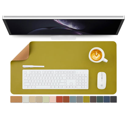 Cork Desk Mat - Dual-Sided Desk Pad for Office and Home - Desk Organization and Accessories - Ideal for Large Mouse Pad and Desk Mats on Top of Desks(Dark Green,90cmx 43cm)