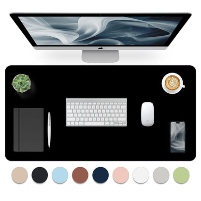 Leather Desk Pad, Mouse Pad, Non-Slip Desk Protector Mat, Leather Desk Blotter, Computer Desk Pad, Waterproof Desk Mat for Office Home Decor - Beige (31.5×15.7 Inches)