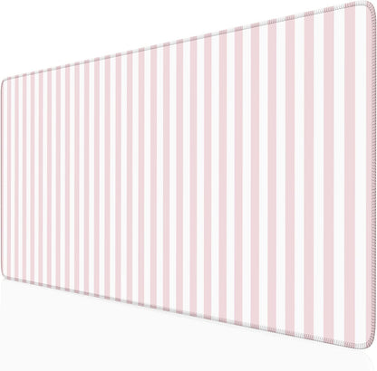 Beige Striped Desk Mat Cute Pastel XXL Large Gaming Mouse Pad Desk Pad Kawaii Aesthetic Home Office Decor Cozy Keyboard Laptop Computer Mat