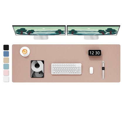 Hsurbtra Desk Pad, 30" x 14" PU Leather Desk Mat, XL Extended Mouse Pad, Waterproof Desktop Blotter Protector, Non-Slip Ultra Thin Large Laptop Keyboard Writing Mat for Office Home, Pink
