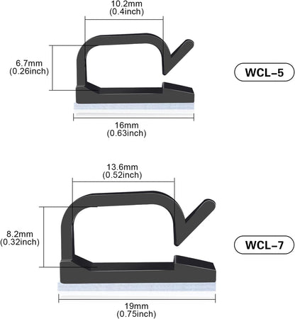 XHF 120PCS 5/8” Black Adhesive Cable Wire Wall Light Clips, Cord Holder