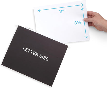 Blue Summit Supplies 25 Hanging File Folders, Letter Size, Black