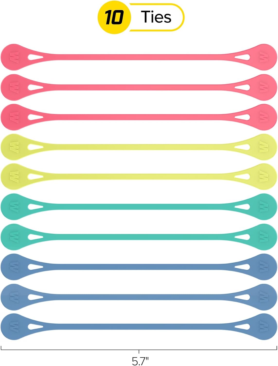 Wrap-It Storage MagnaTies 10pk Magnetic Silicone Ties for Cords