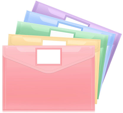 Sooez 10 Pack File Folders, Clear Poly Envelopes Plastic Folders A4 Pouch