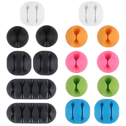 Shintop 6pcs Cord Holder for Nightstand, Self-Adhesive Cable Clips