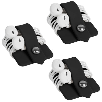 Headphone Case Cord Organizer Earbuds Holder Earphones Case Wrap Winder Headset Keeper Cord Manager Cable Organizer Black