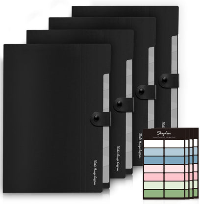 SKYDUE Expanding File Organizer with 8 Pockets, Accordion File Folders with Labels, Portable Document Paper Bill Receipt Organizer, Home College School Office Supplies, Letter Size, Blue