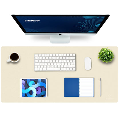 K KNODEL Large Office Desk Mat, Leather Mouse Pad (31.5"x15.7", Black)
