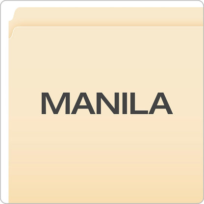 Pendaflex 752 File Folders, Straight Cut, Top Tab, Letter, Manila (Box of 100), Natural