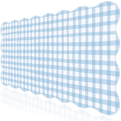 L-SPOUTTO Pink Mouse Pad,Geometric Desk Mat XXL Large Scalloped Gaming Mousepad,35.4x15.7in Non-Slip Rubber Base Keyboard Pad Waterproof Desktop Mat for Laptop Computer Game Home Office-Checkered