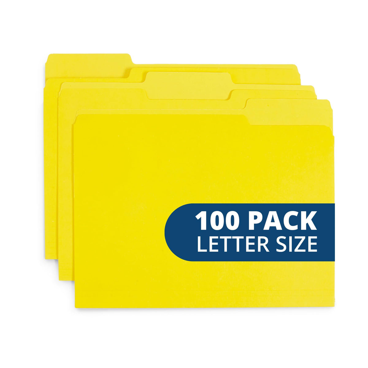 Blue Summit Supplies 100 File Folders, Letter Size, 1/3 Cut Tab, Red