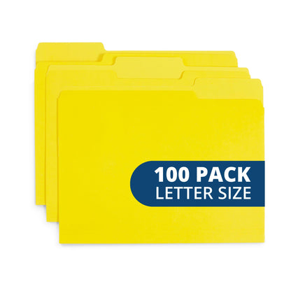 Blue Summit Supplies 100 File Folders, Letter Size, 1/3 Cut Tab, Red
