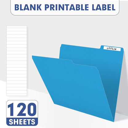 PANDRI Colored File Folders, 120 Pack 1/3 Cut Tab File Folder, 6 Colors