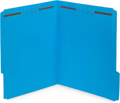 Blue Summit Supplies 50 Yellow Fastener File Folders, Letter, 1/3 Cut Tab