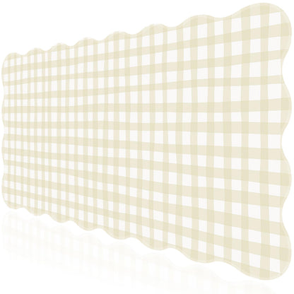 L-SPOUTTO Pink Mouse Pad,Geometric Desk Mat XXL Large Scalloped Gaming Mousepad,35.4x15.7in Non-Slip Rubber Base Keyboard Pad Waterproof Desktop Mat for Laptop Computer Game Home Office-Checkered