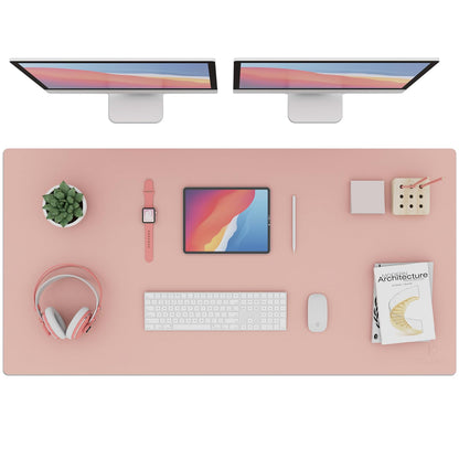K KNODEL Large Office Desk Mat, Leather Mouse Pad (31.5"x15.7", Black)