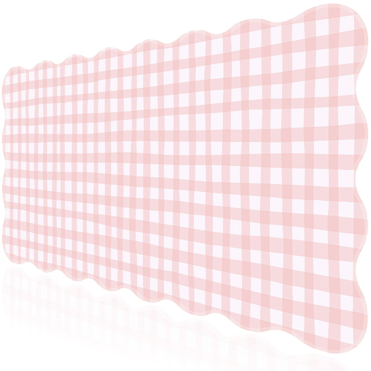 L-SPOUTTO Pink Mouse Pad,Geometric Desk Mat XXL Large Scalloped Gaming Mousepad,35.4x15.7in Non-Slip Rubber Base Keyboard Pad Waterproof Desktop Mat for Laptop Computer Game Home Office-Checkered
