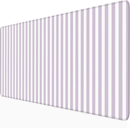Beige Striped Desk Mat Cute Pastel XXL Large Gaming Mouse Pad Desk Pad Kawaii Aesthetic Home Office Decor Cozy Keyboard Laptop Computer Mat