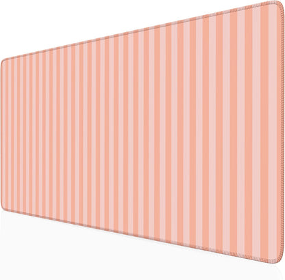 Beige Striped Desk Mat Cute Pastel XXL Large Gaming Mouse Pad Desk Pad Kawaii Aesthetic Home Office Decor Cozy Keyboard Laptop Computer Mat