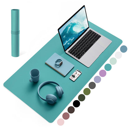 YSAGi Non-Slip Leather Desk Pad, Waterproof Laptop Computer Desk Keyboard Mat, Table Protector Blotter Mat, Large Mouse Pad for Office/Work/Home/Decor(Dark Brown, 31.5" x 15.7")